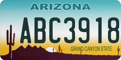 AZ license plate ABC3918