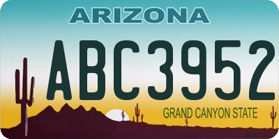 AZ license plate ABC3952