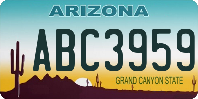AZ license plate ABC3959