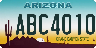 AZ license plate ABC4010