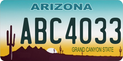 AZ license plate ABC4033