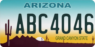 AZ license plate ABC4046