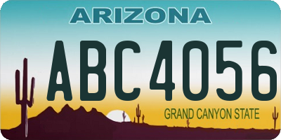 AZ license plate ABC4056