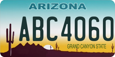 AZ license plate ABC4060