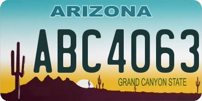 AZ license plate ABC4063