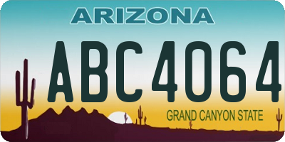 AZ license plate ABC4064