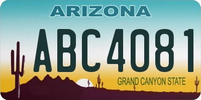 AZ license plate ABC4081