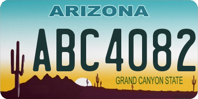 AZ license plate ABC4082