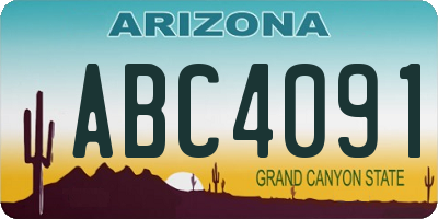 AZ license plate ABC4091