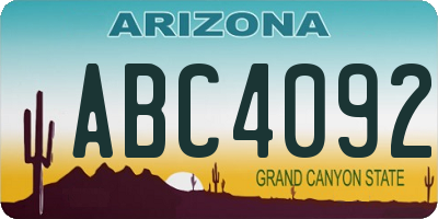AZ license plate ABC4092
