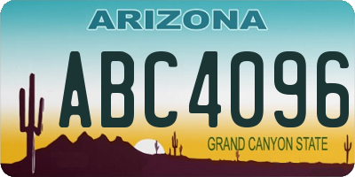 AZ license plate ABC4096