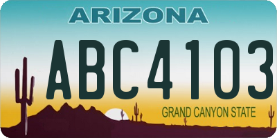 AZ license plate ABC4103