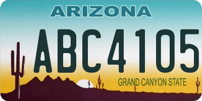 AZ license plate ABC4105
