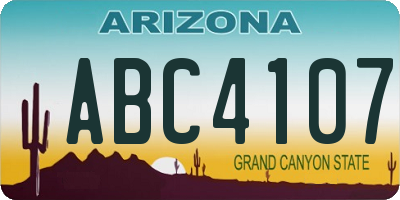 AZ license plate ABC4107