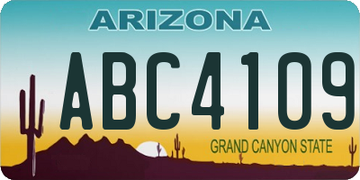 AZ license plate ABC4109