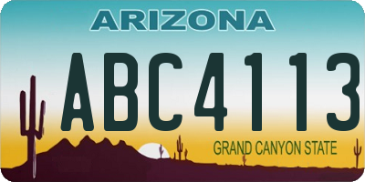 AZ license plate ABC4113