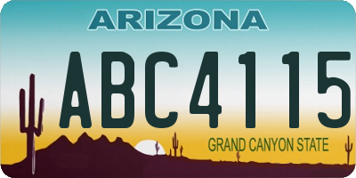 AZ license plate ABC4115