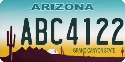 AZ license plate ABC4122