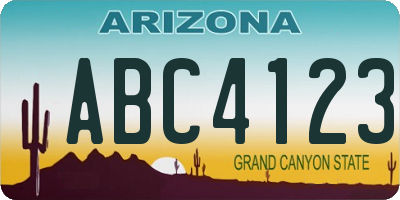 AZ license plate ABC4123