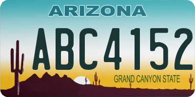 AZ license plate ABC4152