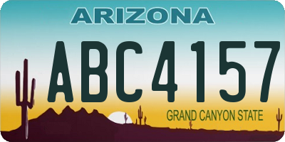 AZ license plate ABC4157