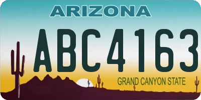 AZ license plate ABC4163