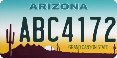AZ license plate ABC4172
