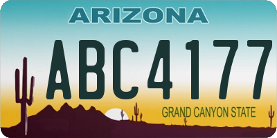 AZ license plate ABC4177