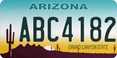 AZ license plate ABC4182