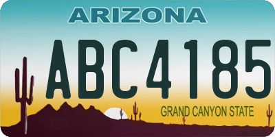 AZ license plate ABC4185