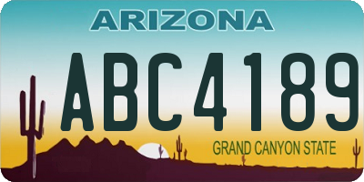 AZ license plate ABC4189