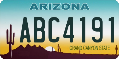 AZ license plate ABC4191