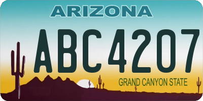 AZ license plate ABC4207