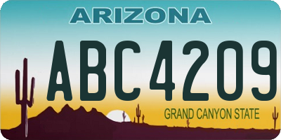 AZ license plate ABC4209
