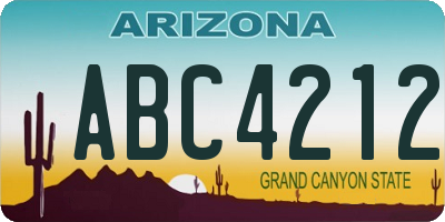 AZ license plate ABC4212