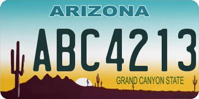 AZ license plate ABC4213