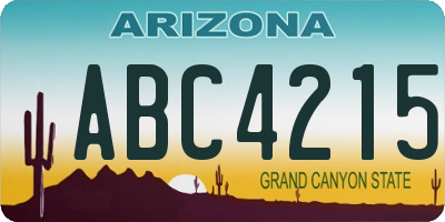 AZ license plate ABC4215
