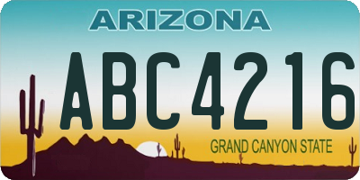 AZ license plate ABC4216