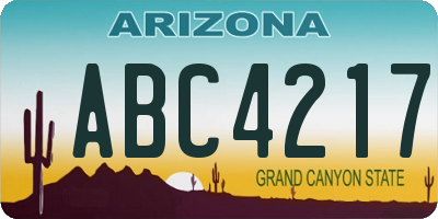 AZ license plate ABC4217