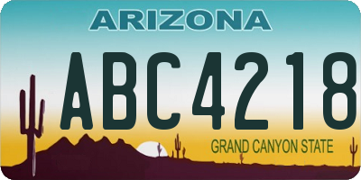 AZ license plate ABC4218