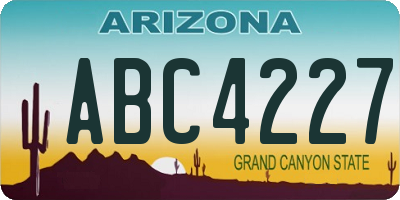 AZ license plate ABC4227