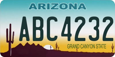 AZ license plate ABC4232