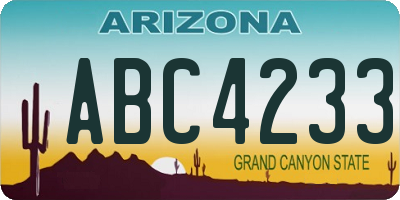 AZ license plate ABC4233