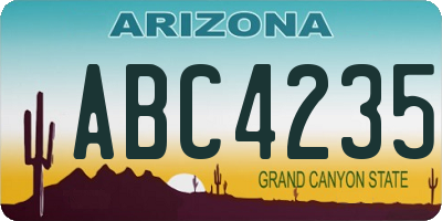 AZ license plate ABC4235
