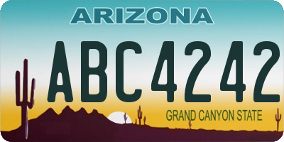 AZ license plate ABC4242