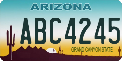 AZ license plate ABC4245