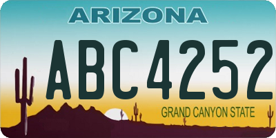 AZ license plate ABC4252