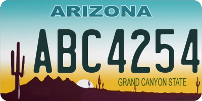 AZ license plate ABC4254