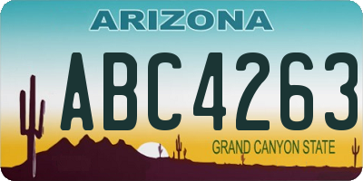 AZ license plate ABC4263