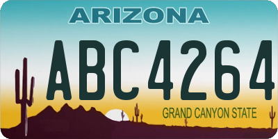 AZ license plate ABC4264